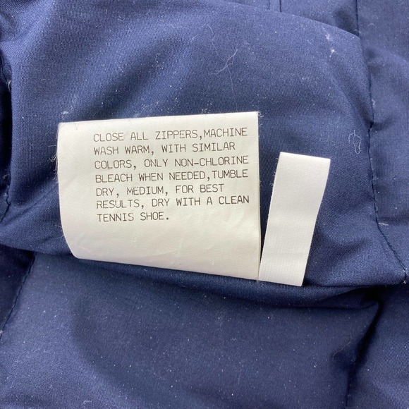 Vintage Mens Down Feather Vest Blue Sz M Medium Full Zip Snap Fieldmaster - Picture 4 of 8